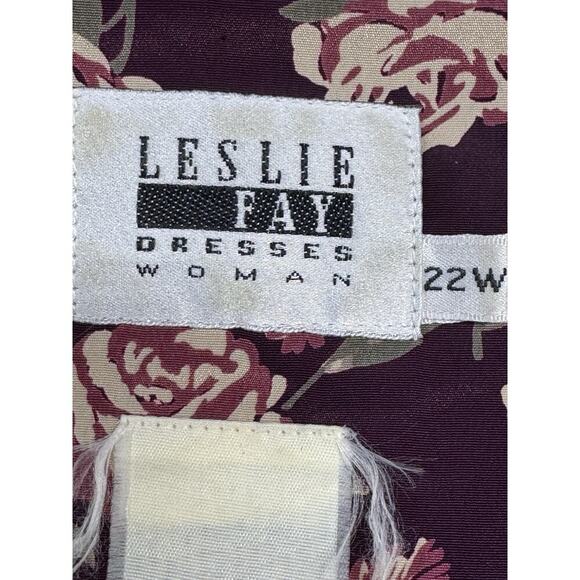 Vtg Leslie Fay Blouse Womens Plus 22W Button Up Roses 3/4 Sleeves 80's V-neck - Picture 6 of 6